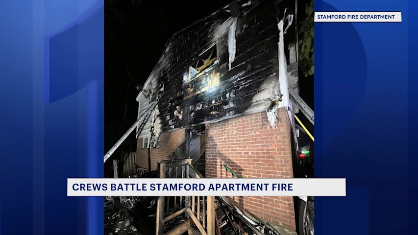 Video thumbnail for Fire erupts at Stamford apartment building