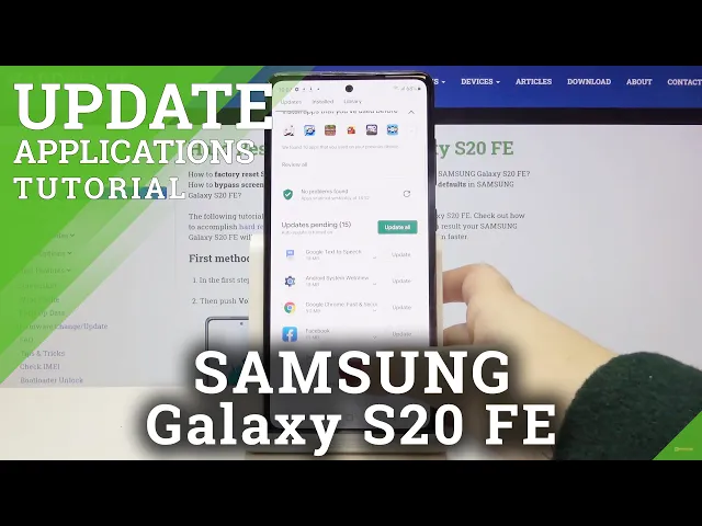 Video thumbnail for How to Update Apps on SAMSUNG Galaxy S20 FE – Download Newest App Actualization