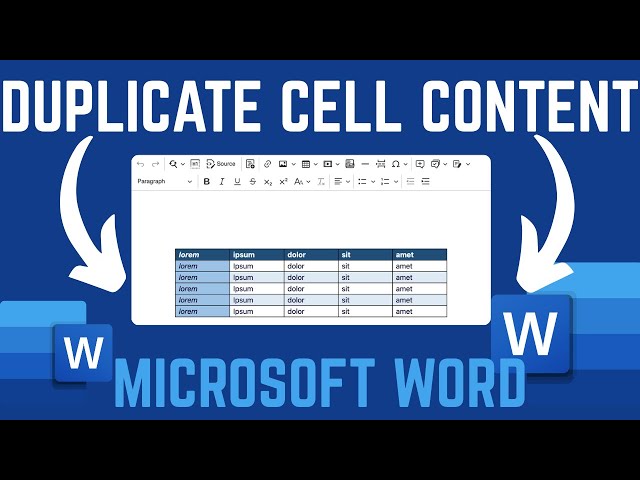 Video thumbnail for How To Duplicate Cell Values In Microsoft Word