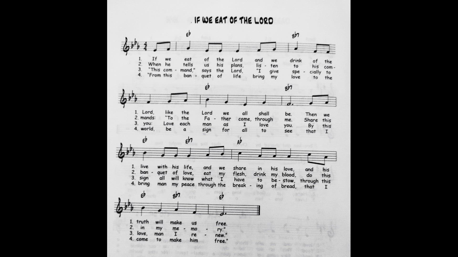 'Video thumbnail for If We Eat Of The Lord - Catholic Mass Song Sheet Music'
