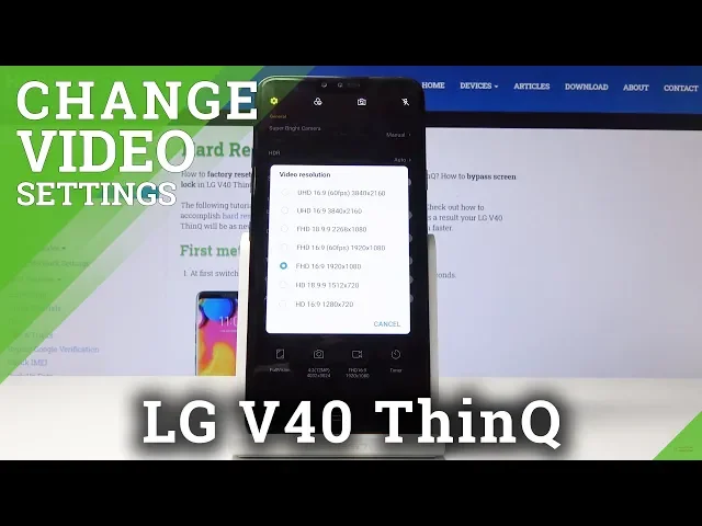Video thumbnail for How to Change Video Resolution in LG V40 ThinQ – Change Recording Quality