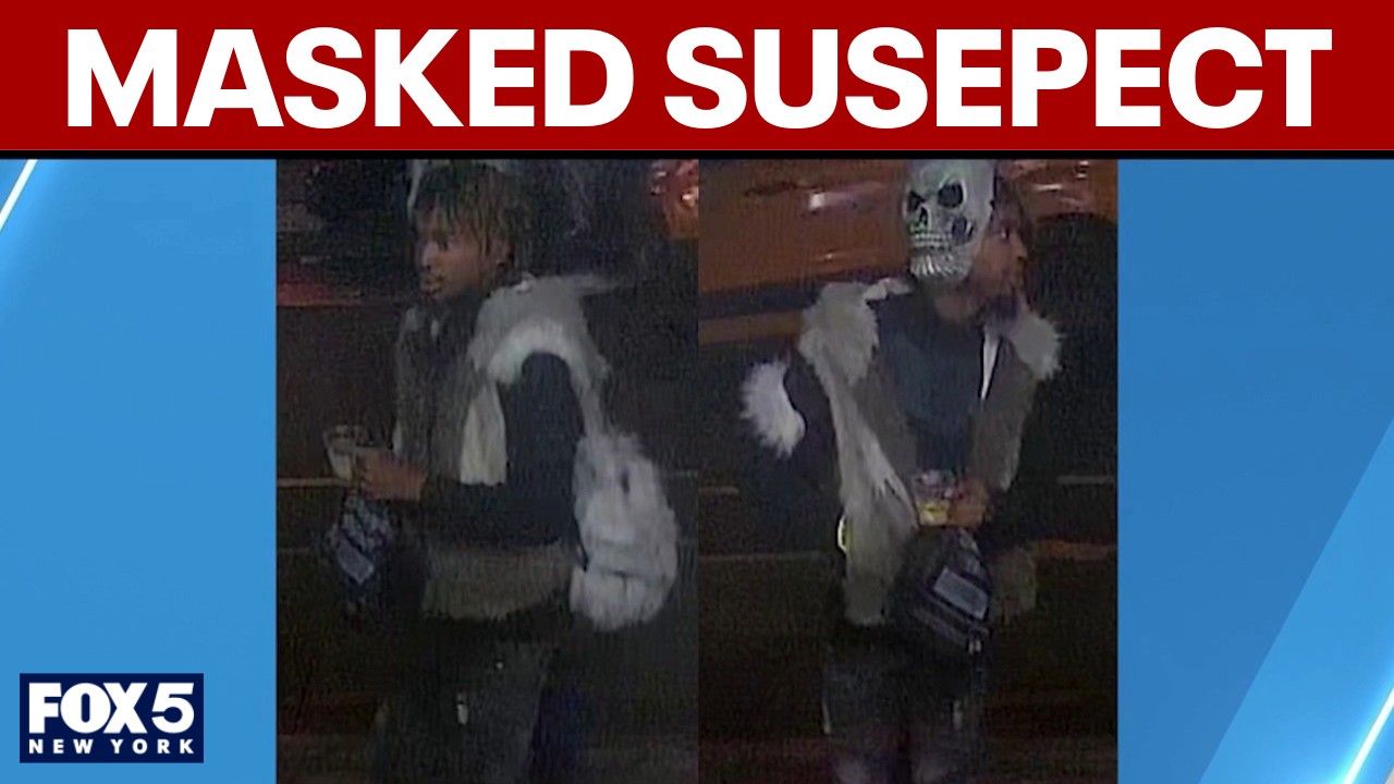 Video thumbnail for Suspect in skull mask wanted for East Village stabbing, NYPD says