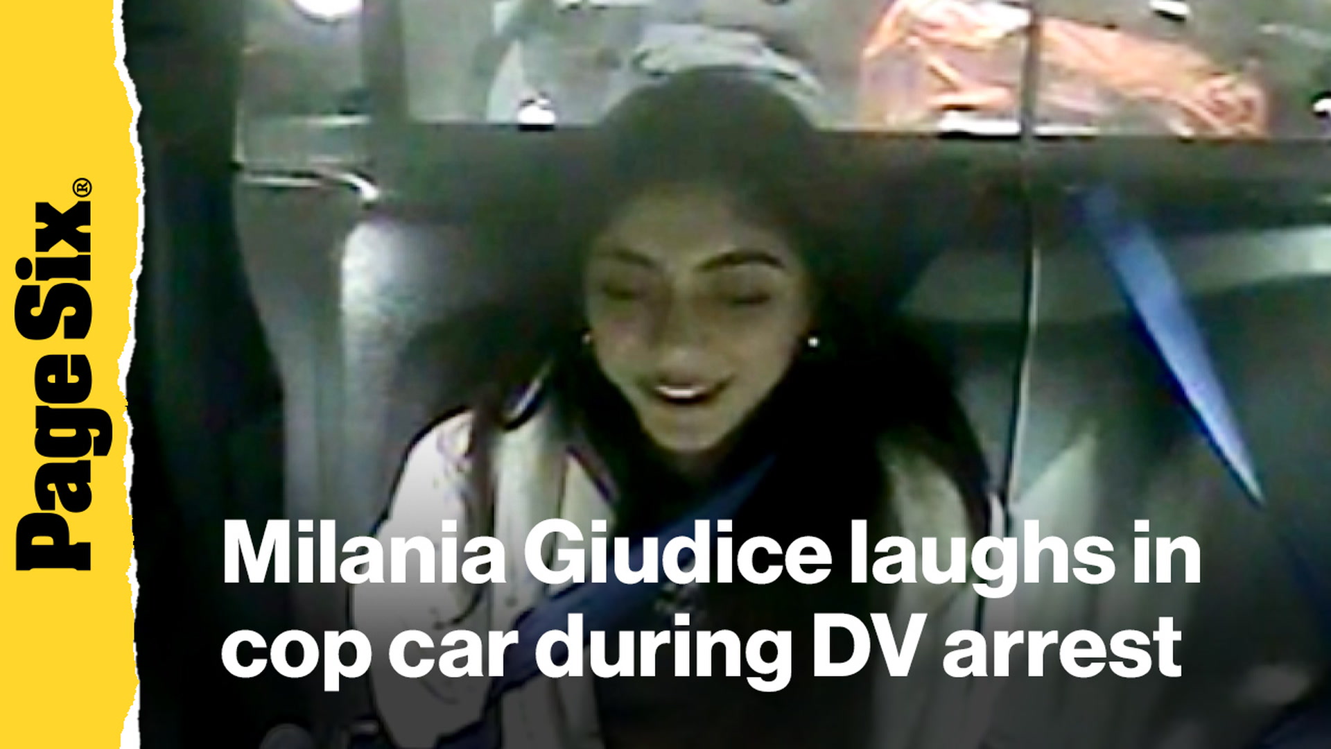 Video thumbnail for Milania Giudice laughs in back of cop car during domestic violence arrest