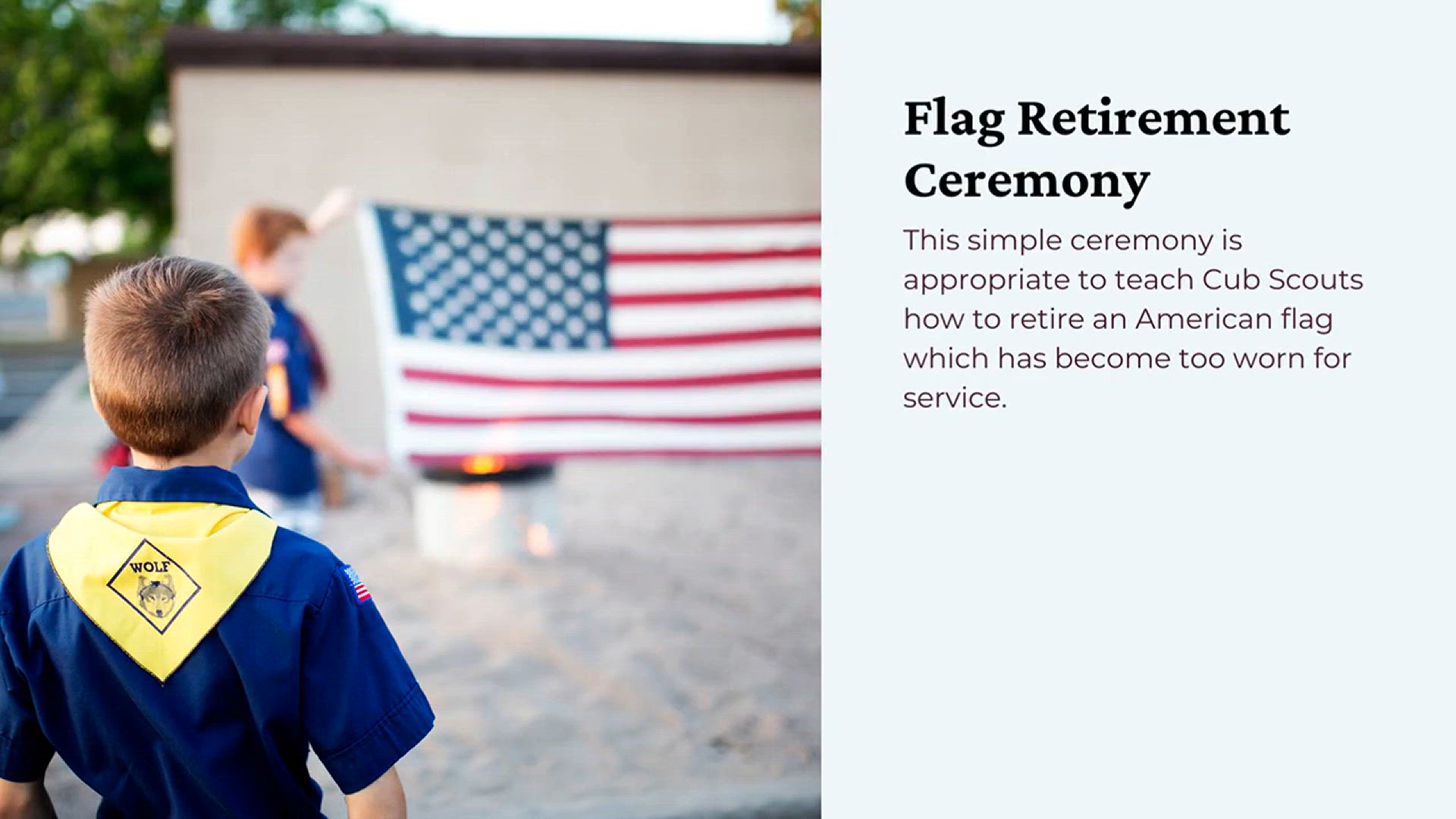 'Video thumbnail for Simple Flag Retirement Ceremony'