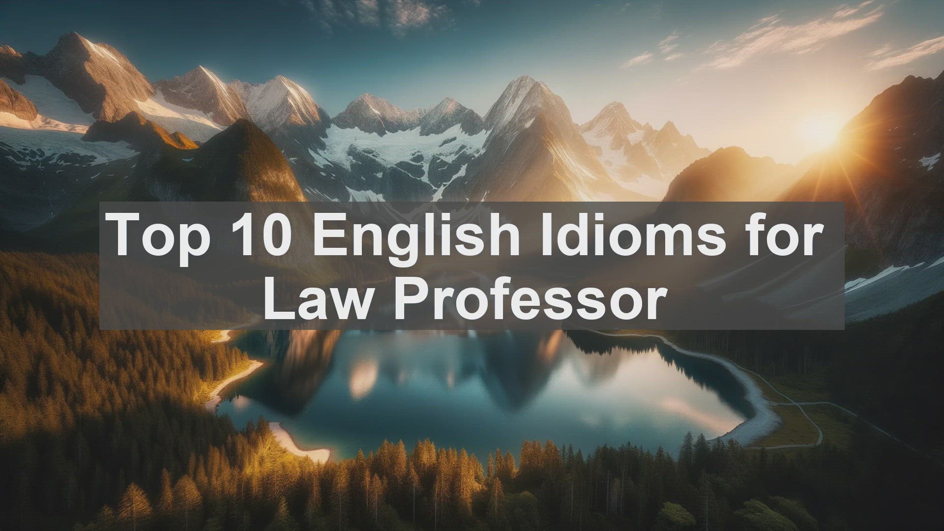 'Video thumbnail for Top 10 English Idioms for Law Professor'