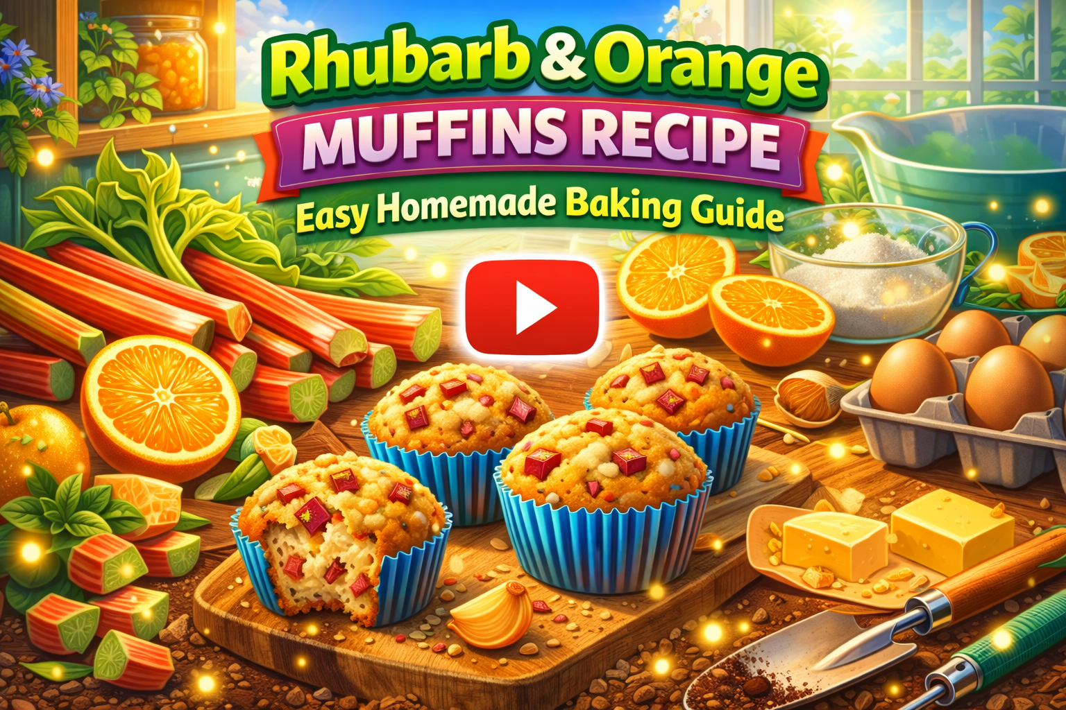 Video thumbnail for Rhubarb & Orange Muffins Recipe | Easy Homemade Baking Guide