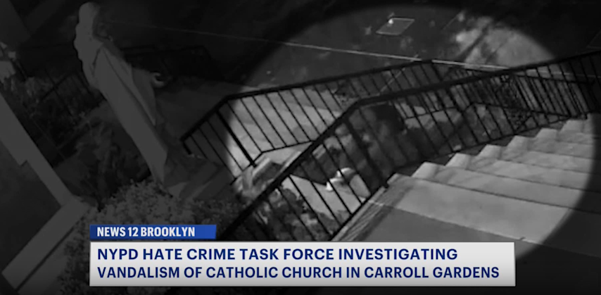 Video thumbnail for NYPD Hate Crime Task Force investigates vandalism at Brooklyn church