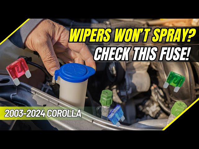 Video thumbnail for Toyota Corolla Wipers Not Spraying? CHECK THIS FUSE!