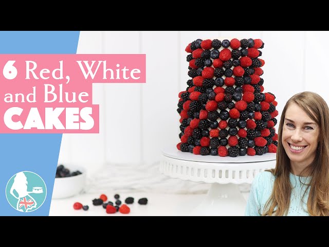 Video thumbnail for 6 Red White and Blue Cakes for 4th of July, Independence Day, American Flag Day, Union Jack, Jubilee