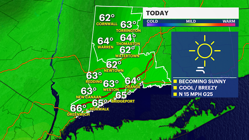 Video thumbnail for Another pleasant and breezy day in the Connecticut before colder air arrives tomorrow
