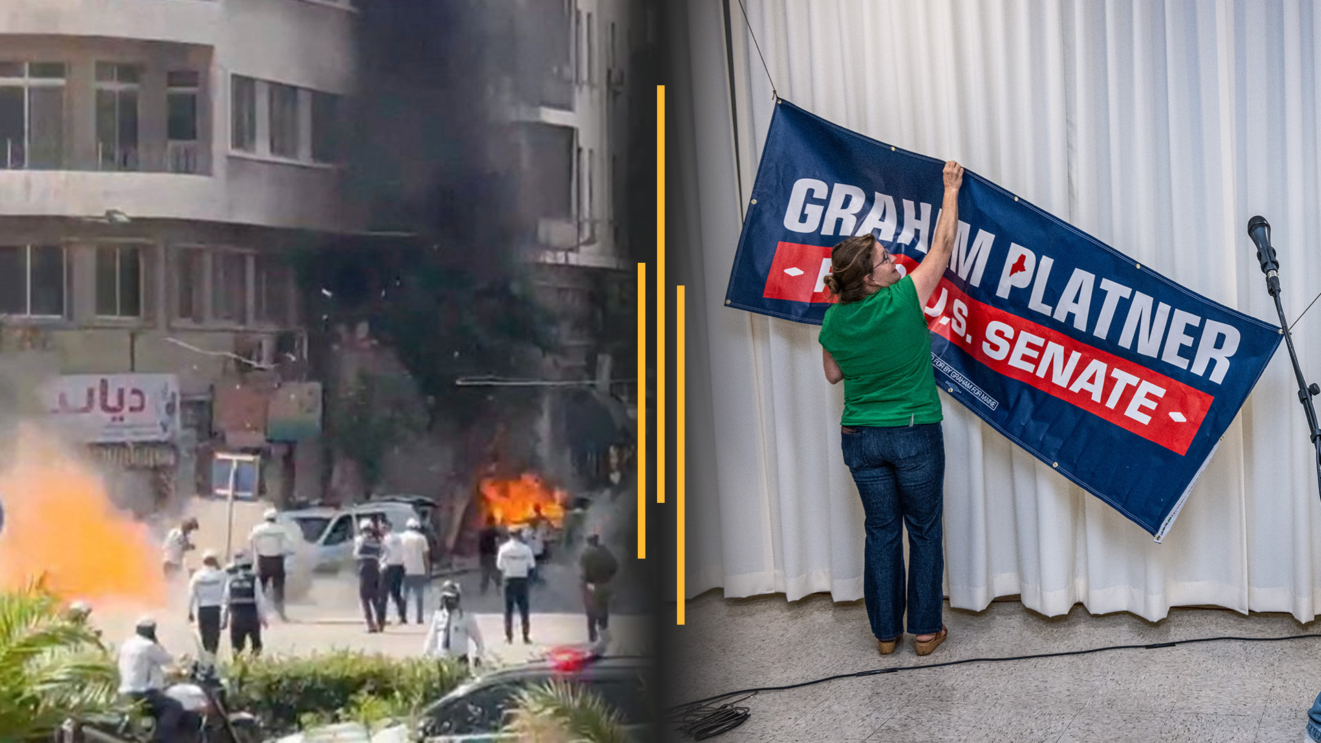 Video thumbnail for Macron safe after Syria blasts; Platner weighs dropping Senate bid after rape allegation