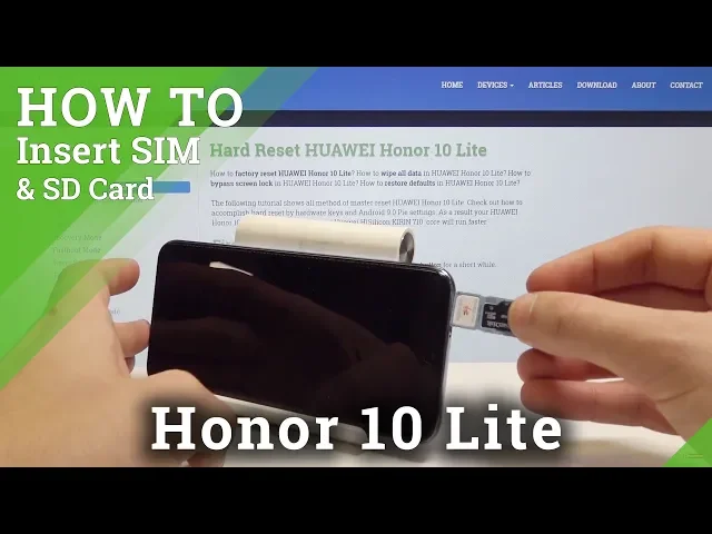 Video thumbnail for How to Insert SIM & SD Card in HUAWEI Honor 10 Lite - Nano SIM Installation
