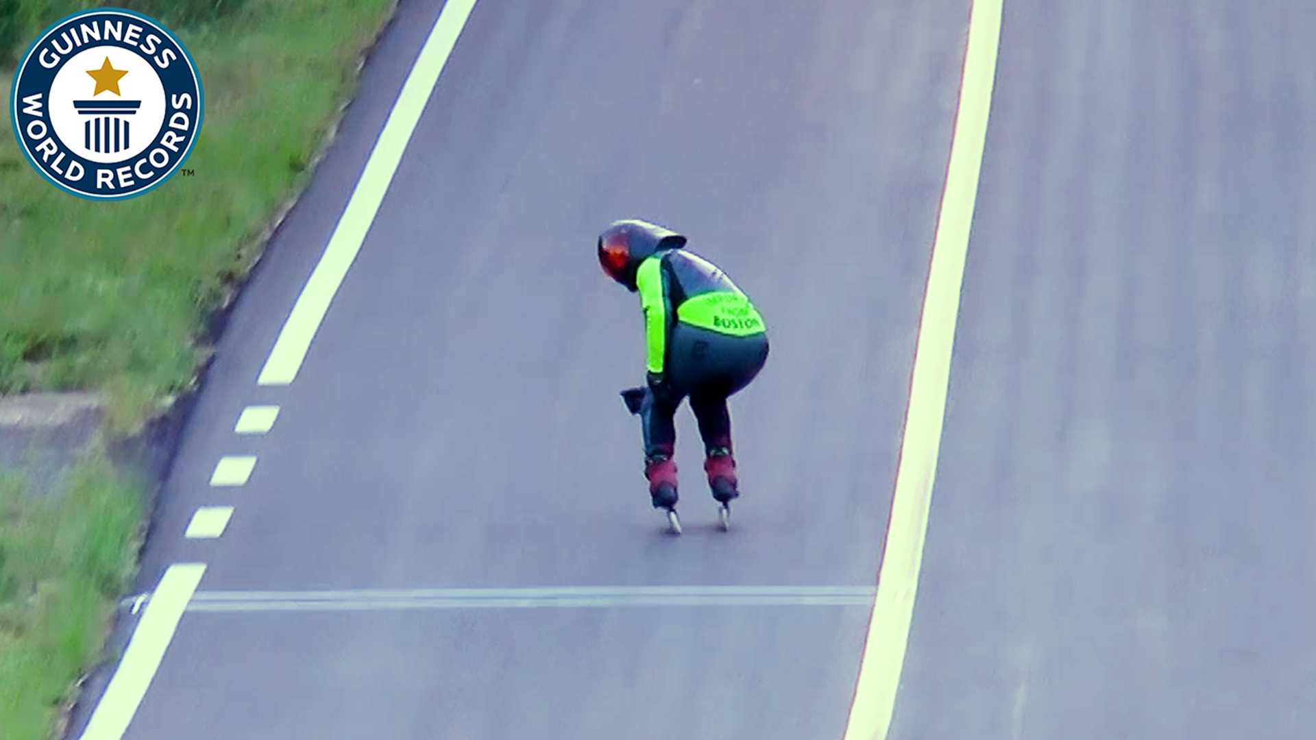 'Video thumbnail for Gabe Holm sets new record for fastest downhill skating backwards'