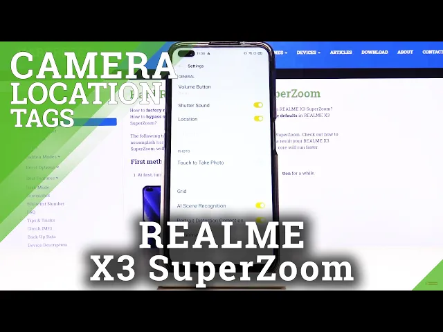 Video thumbnail for How to Add Camera Location Tags on REALME X3 SuperZoom – Camera Settings