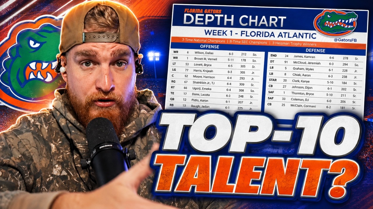Video thumbnail for Florida Gators Have TOP-10 Talent?! FIRST Week 1 Depth Chart REVEALED