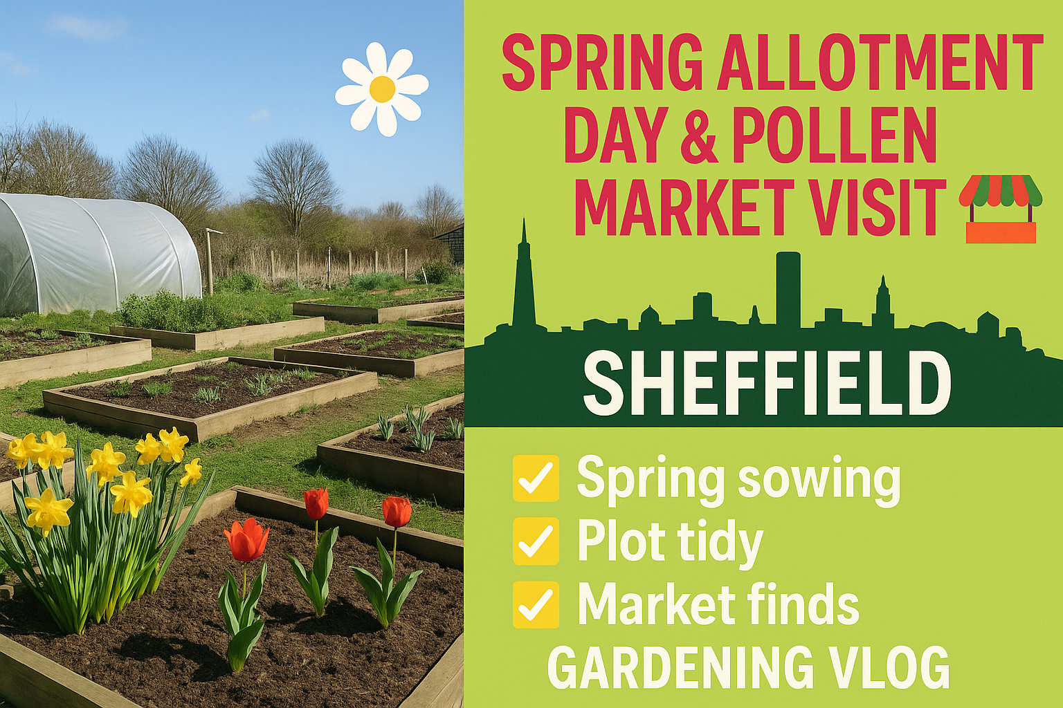 Video thumbnail for 🎥 ✅ Spring Allotment Gardening Jobs 🌸🌱 & Sheffield Pollen Market Visit | Gardening Tips