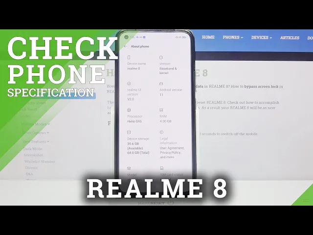 Video thumbnail for How to Check Phone Specification in REALME 8 – Access Full Specs