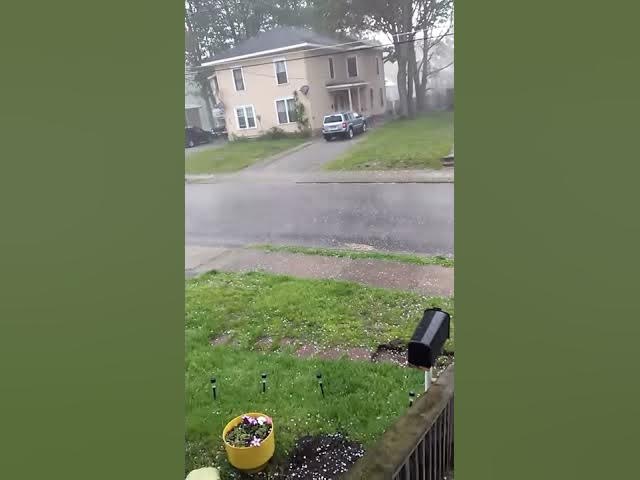 Video thumbnail for Small hailstorm in Fulton, N.Y.