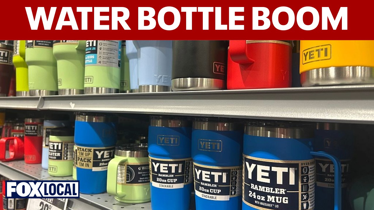 Video thumbnail for Trendy reusable water bottles become popular fashion statements