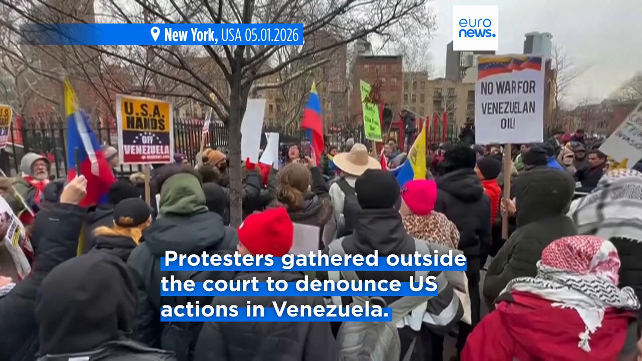 Video thumbnail for Venezuela's Nicolas Maduro pleads not guilty to drugs charges in first US court appearance