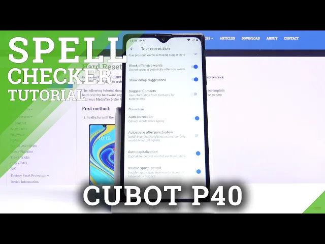 Video thumbnail for How to Enable Spell Check in CUBOT P40 – Operate Text Correction Settings
