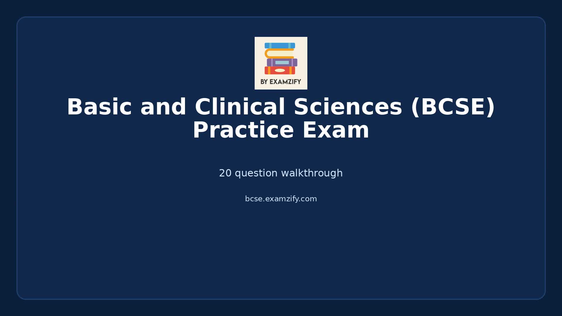 Video thumbnail for Basic and Clinical Sciences (BCSE) Practice Exam