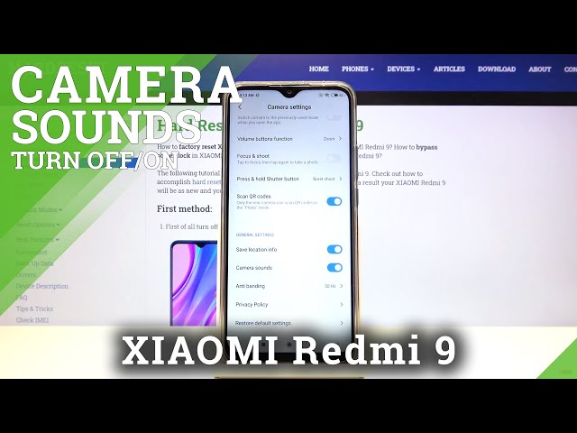 Video thumbnail for Activate / Turn Off Camera Shutter Sounds  - XIAOMI Redmi 9 and Camera Features