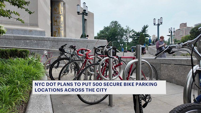 Video thumbnail for Two wheels, one debate: NYC bike parking