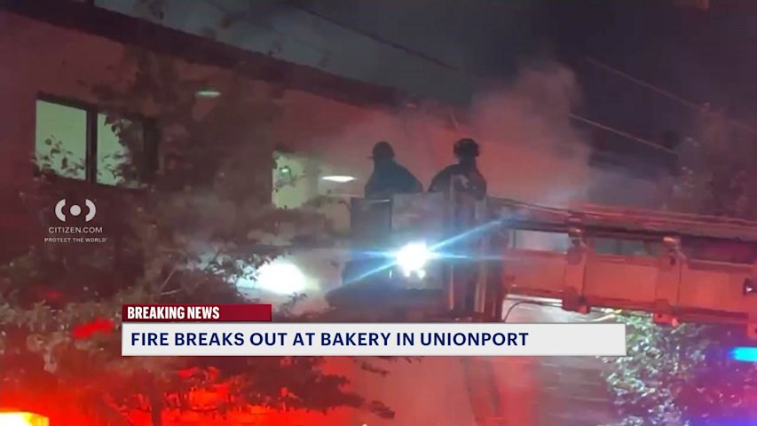 Video thumbnail for Firefighter treated by EMS after flames rip through bakery in Unionport
