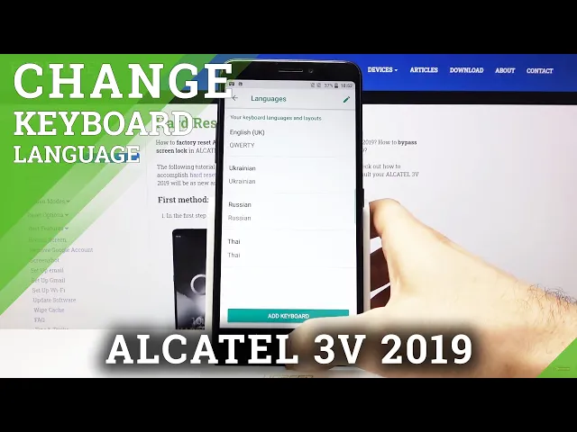 Video thumbnail for How to Change Keyboard Language in ALCATEL 3V 2019 – Find Keyboard Dictionary