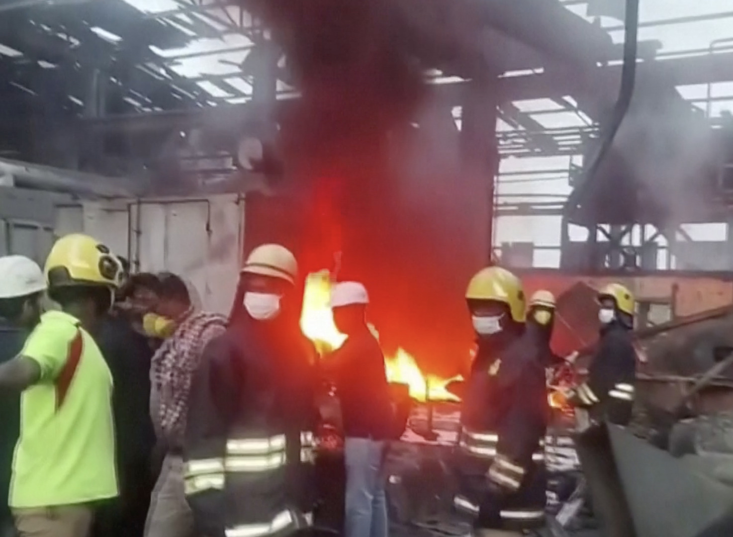 Video thumbnail for Worker killed in furnace explosion fire at Indian recycling plant
