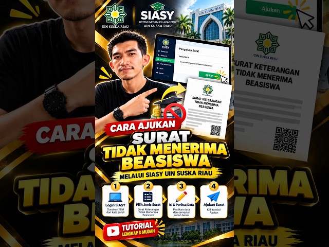 Video thumbnail for 📄 PANDUAN PENGAJUAN SURAT KETERANGAN TIDAK MENERIMA BEASISWA MELALUI SIASY UIN SUSKA RIAU