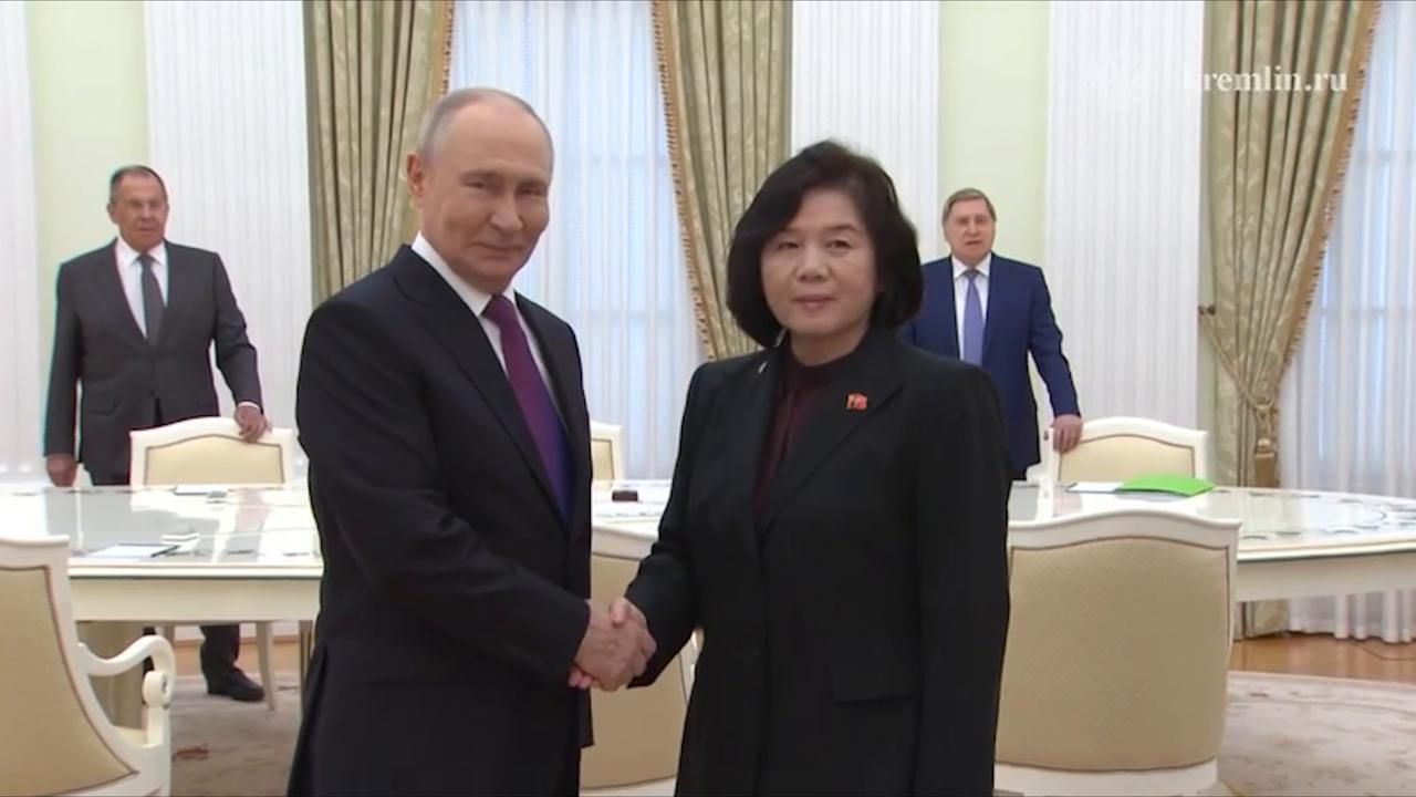 Video thumbnail for Russia: Putin receives North Korean foreign minister in Kremlin.