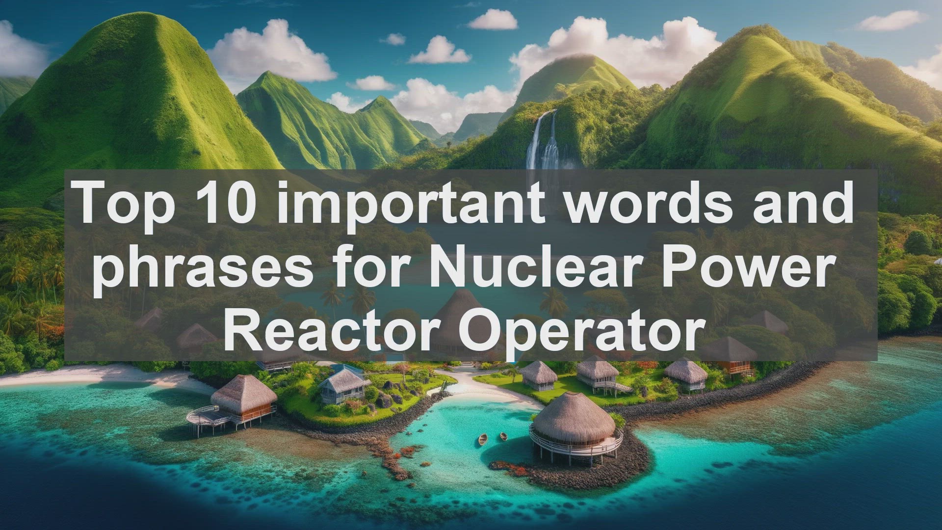 'Video thumbnail for Top 10 important words and phrases for Nuclear Power Reactor Operator'