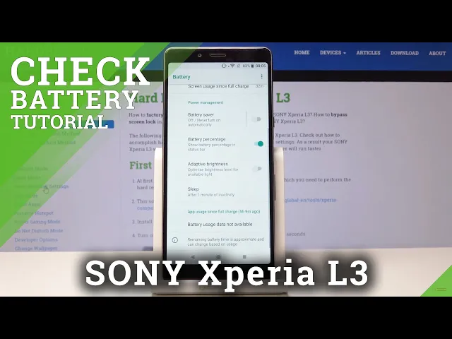 Video thumbnail for How to Save Power in SONY Xperia L3 - Battery Saver