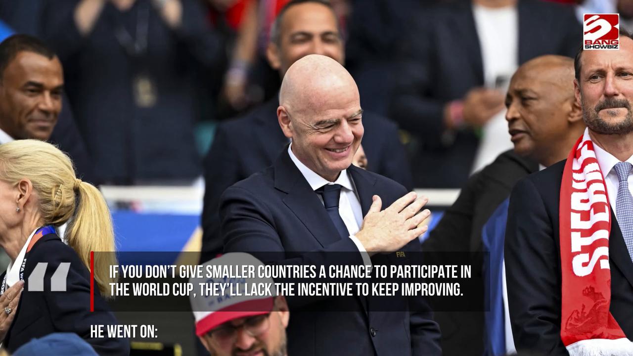 Video thumbnail for Gianni Infantino teases expanding World Cup to 64 teams