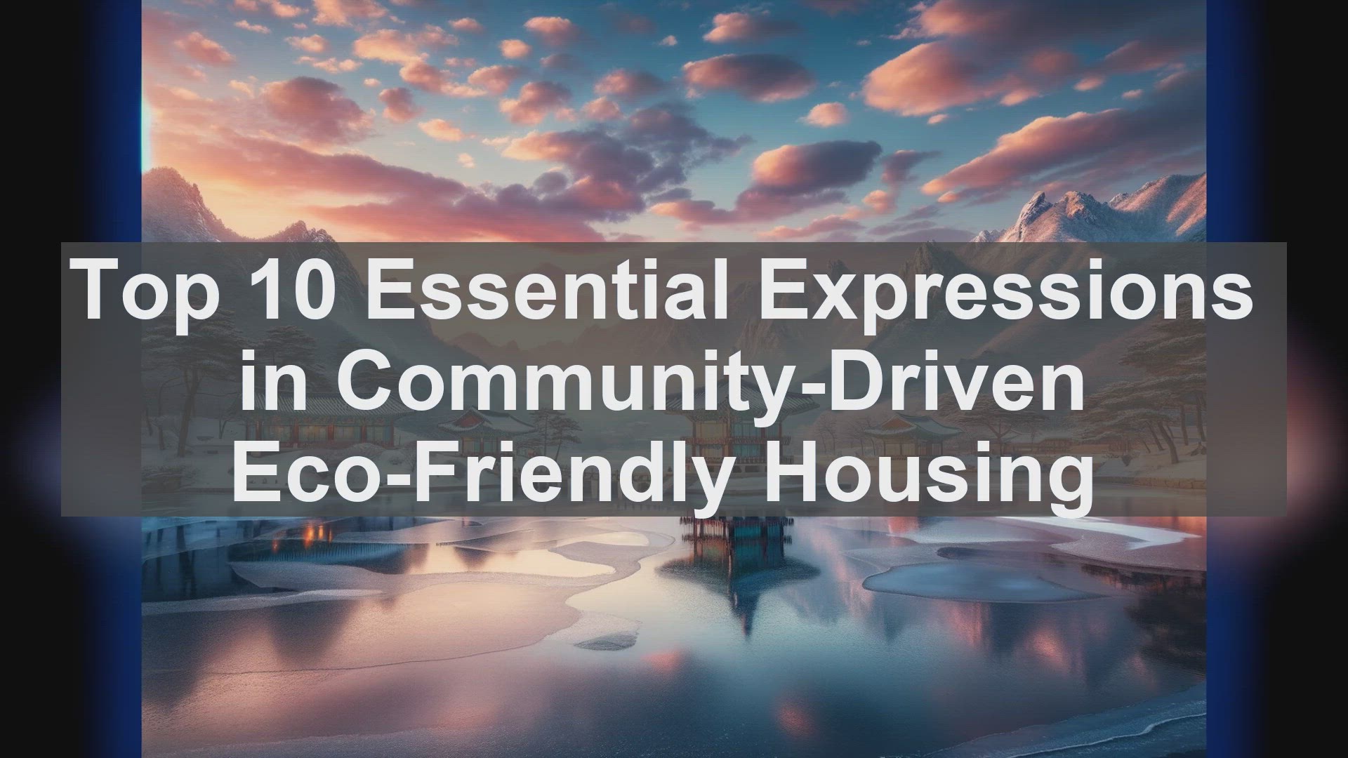 'Video thumbnail for Top 10 Essential Expressions in CommunityDriven EcoFriendly Housing'