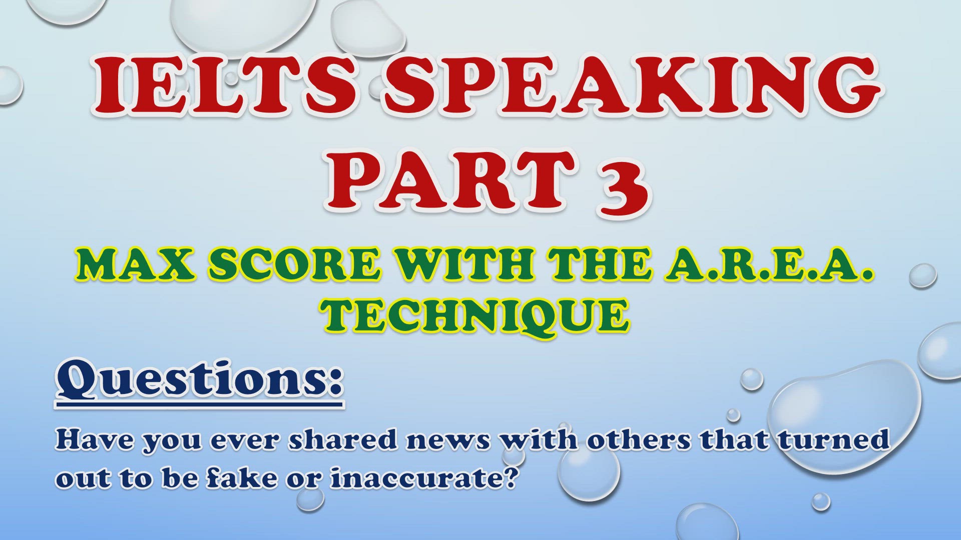 'Video thumbnail for Have you ever shared news with others that turned out to be fake or inaccurate? - IELTS Speaking Part 3'