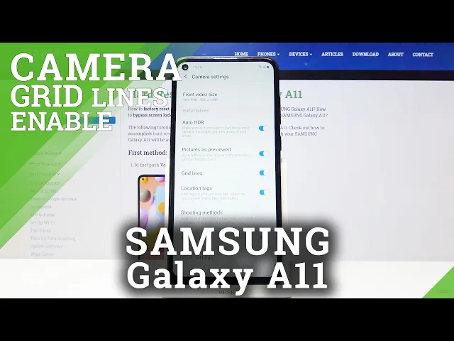 Video thumbnail for Samsung Galaxy A11 - How to Switch On / Off Camera Grid Lines