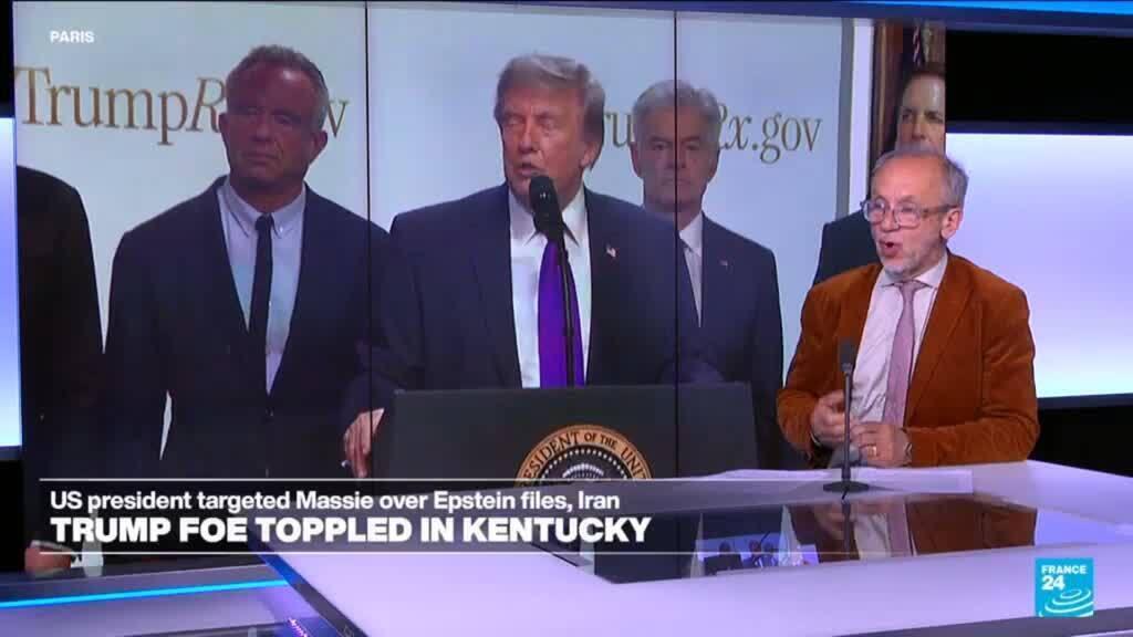 Video thumbnail for Kentucky primary shows Republicans who criticise Trump 'signing death warrants'