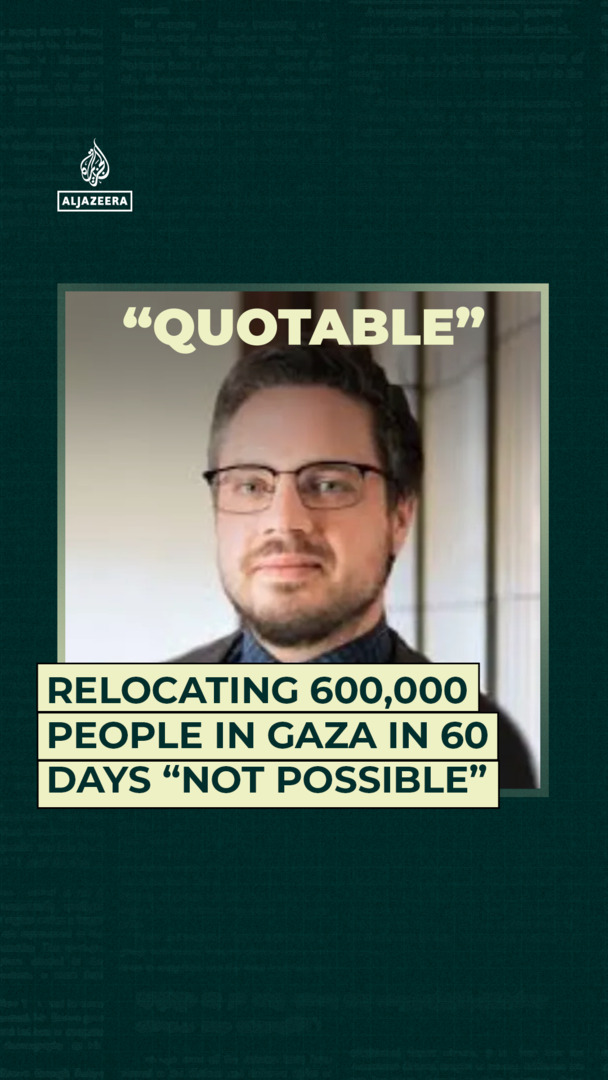 'Video thumbnail for Relocating 600,000 people in Gaza in 60 days “not possible”'