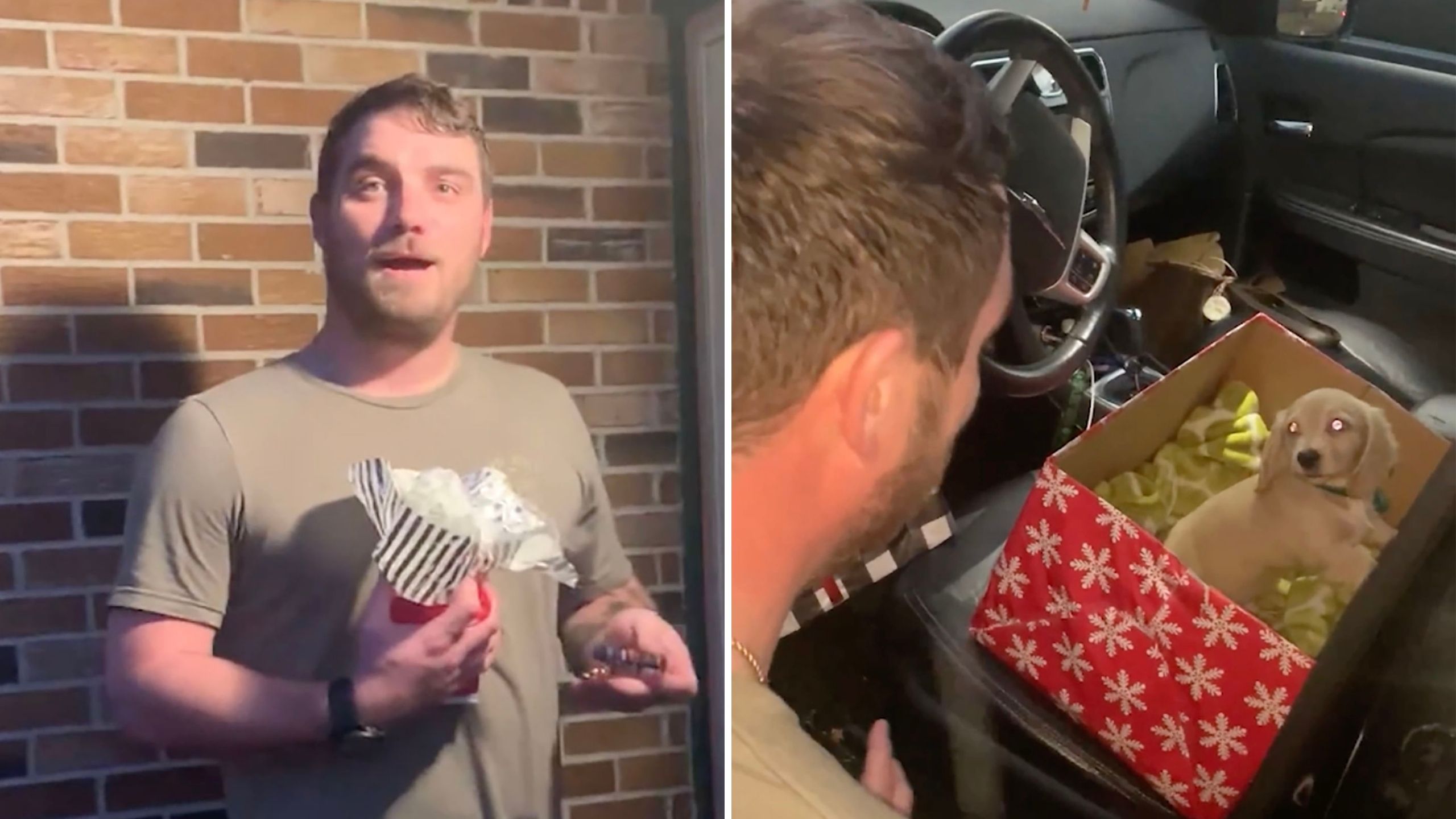 Video thumbnail for Husband Surprised With Puppy After Best-Friend Dog Of 14 Years Passed Away