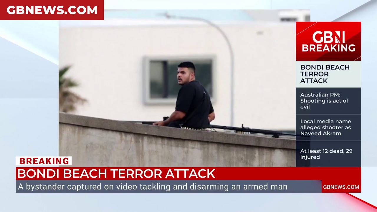 Video thumbnail for Hero shopkeeper who wrestled rifle from gunman hospitalised after Bondi Beach shooting