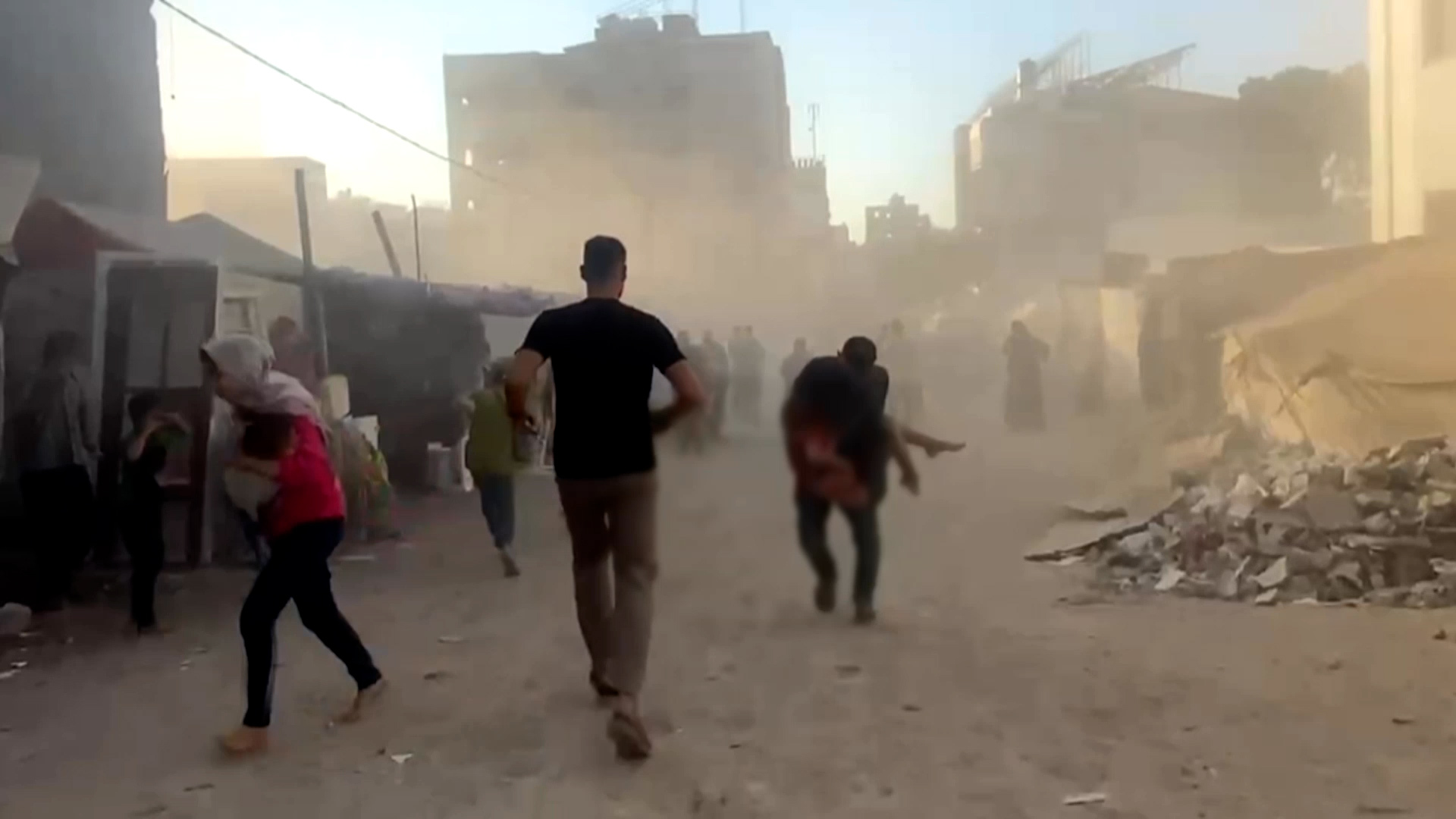 'Video thumbnail for Aftermath of deadly Israeli strikes near Gaza hospitals'