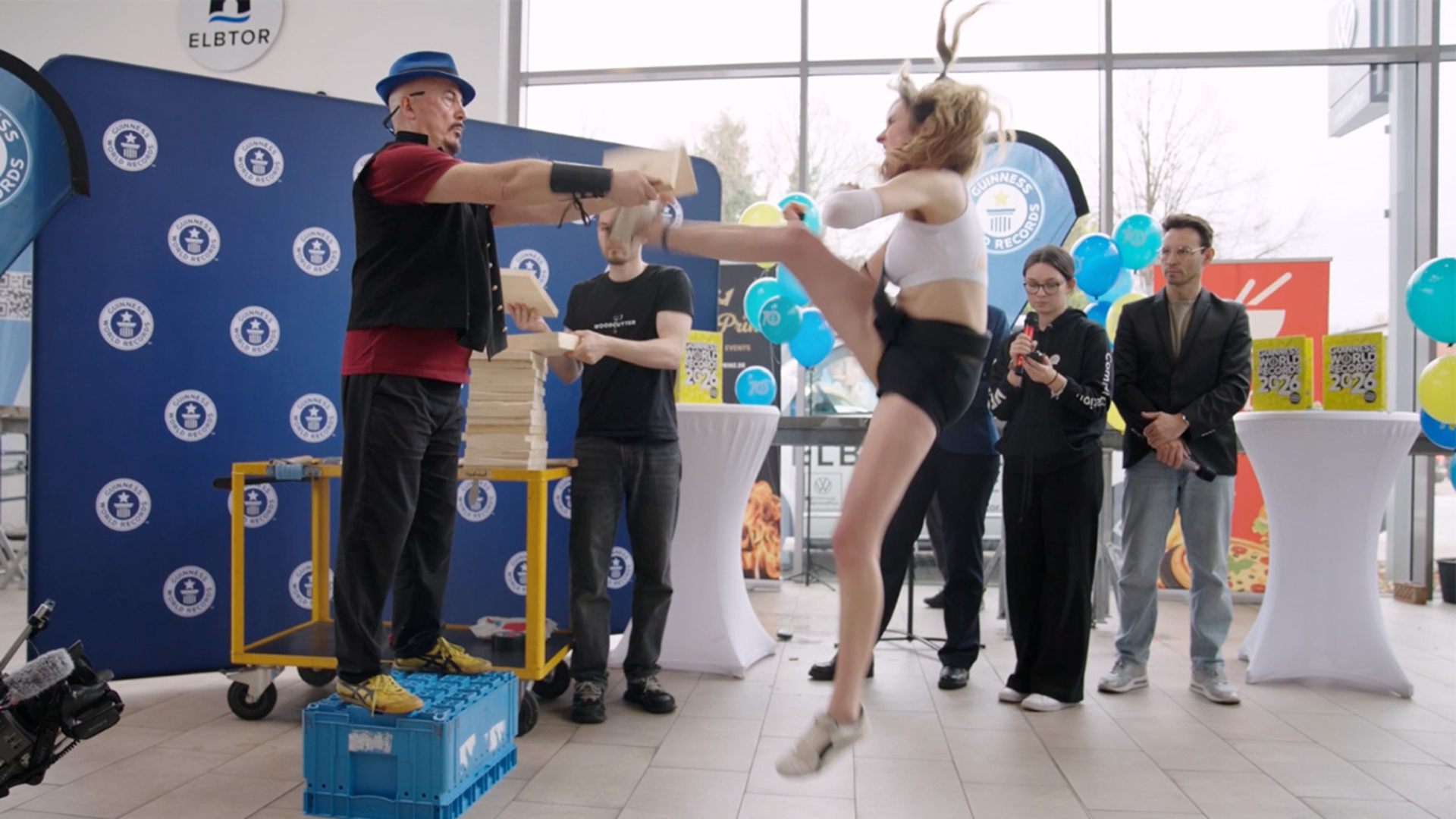 Video thumbnail for Most pine boards broken by jump kicks in one minute (female)  16 by Palina Glebova