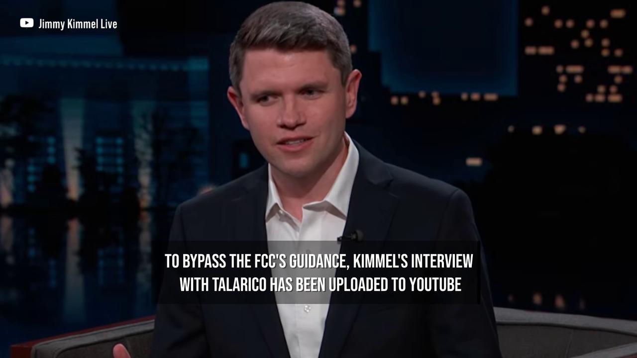 Video thumbnail for Jimmy Kimmel labels 'threat' of FCC action 'another attack on free speech'.