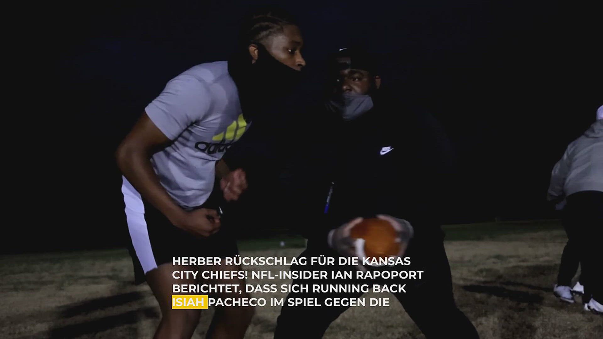 'Video thumbnail for Zwangspause - Chiefs Running Back Isiah Pacheco erlitt Wadenbeinbruch'