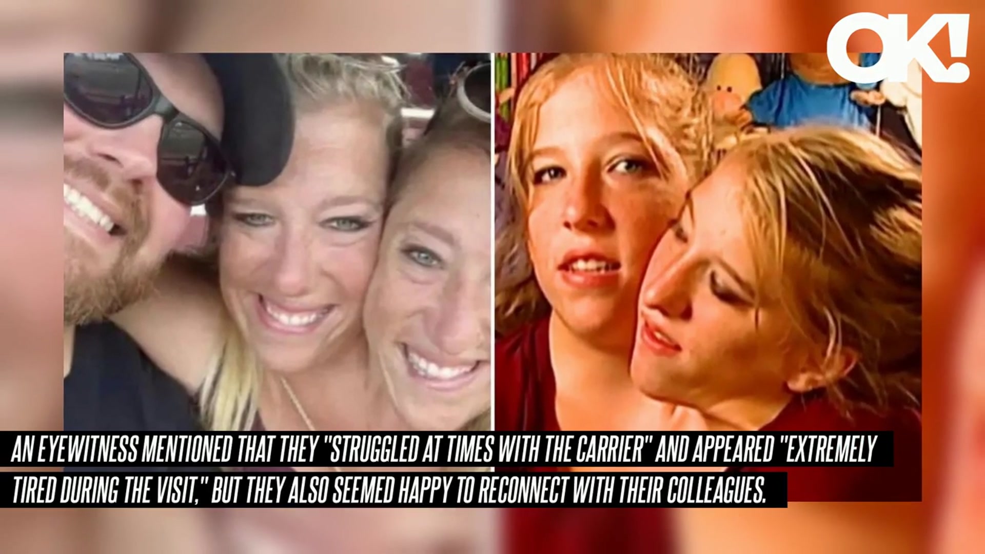 'Video thumbnail for Conjoined Twins Abby and Brittany Hensel Break Cover as They're Seen Carrying a Baby in New Photos'