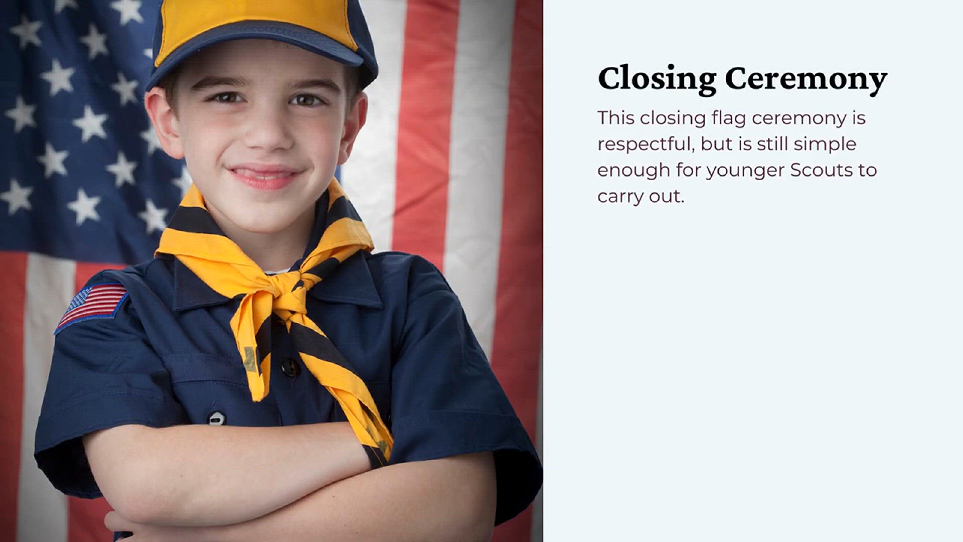 'Video thumbnail for Simple Indoor Closing Flag Ceremony'