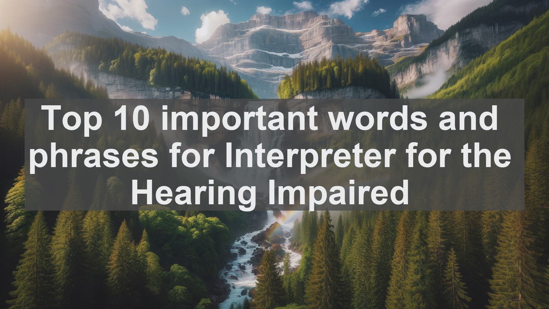 'Video thumbnail for Top 10 important words and phrases for Interpreter for the Hearing Impaired'